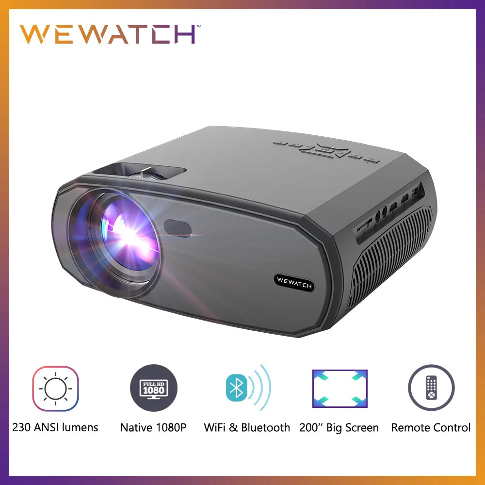 WEWATCH V50 Mini Smart Projector HD Native 1080P WiFi Proyector Built-in Speaker Portable Outdoor Player Home Theater Projectors