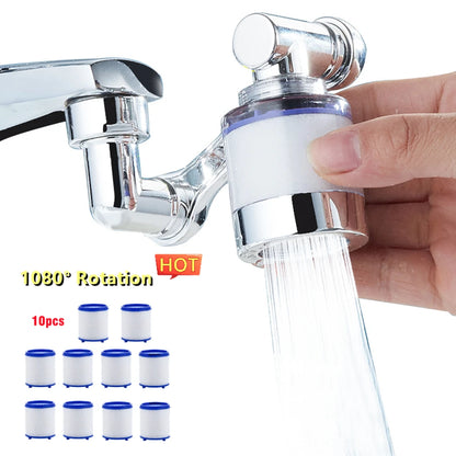 New 1080° Universal Rotation Faucet Sprayer Head for Washbasin Faucet Extender Splash Bubbler Nozzle Kitchen Tap 22/24mm Adaptor