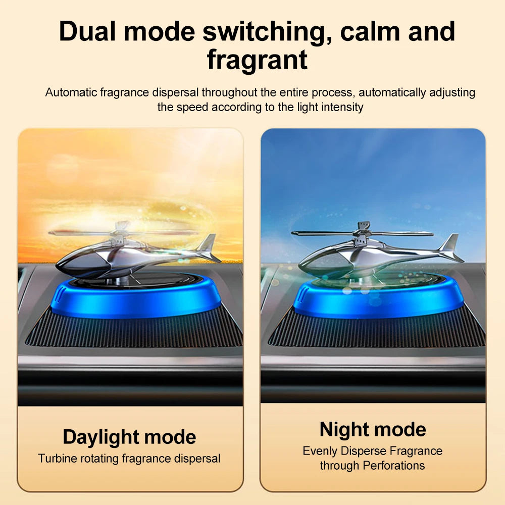 Solar Car Air Freshener Perfume Helicopter Decoration Interior Decoration Solar Car Rotating Aromatherapy Perfume Diffuser