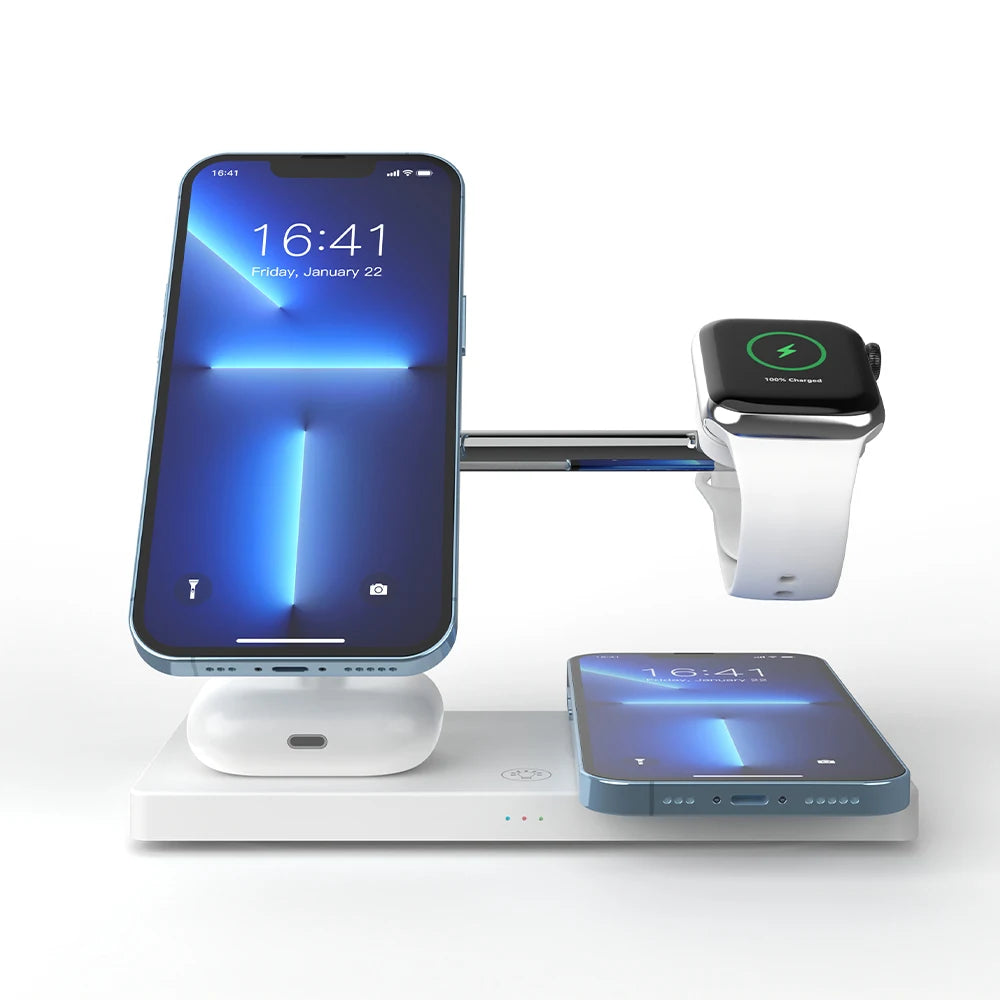 4 in 1 Qi Wireless Charger Stand For iPhone 14 13 12 Samsung Fast Charging Station for iWatch Galaxy Watch 5 4 3 Airpods Pro 2 3