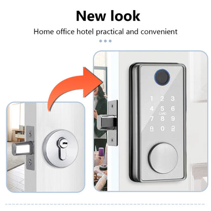 Smart Home Security Door Lock Anti-theft Biometric Smart Locks Tuya APP Bluetooth-compatible with Key Quick Unlock