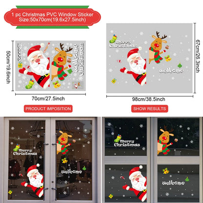 Christmas Window Stickers Christmas Wall Sticker Kids Room New Year Decoration 2025