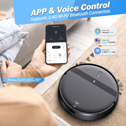 GOOVI G20 Robot Vacuum Cleaner 4500Pa Strong Suction 2500mAh Battery 3in1 Mopping Sweeping Suction Smart Home Support Wifi/alexa