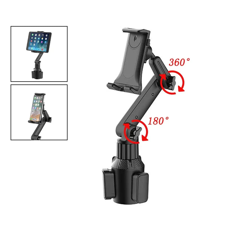 Tablet Cup Holder Mount 360 Adjustable Smartphone Holder Car 270 Tilt Bar Triangular Base Ram Mount Tablet Holder For SUVs