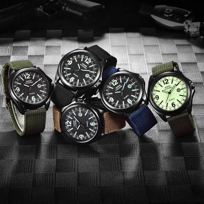 Glow In The Dark Men Watches Tops Brand Luxury Military Mens Clock Quartz Army Watch Black Dial Date Luxury Sport Wrist Watch