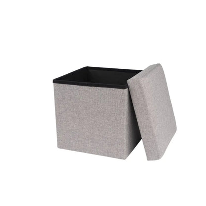 Small Folding Storage Ottoman, Foot Rest Stool, Cube Footrest,for Living Room, Bedroom, Home Office, Dorm, Light Gray