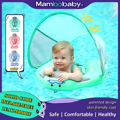 Mambobaby Baby Float with Canopy Crotch Strap Inflatable-free