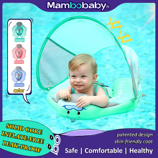 Mambobaby Baby Float with Canopy Crotch Strap Inflatable-free