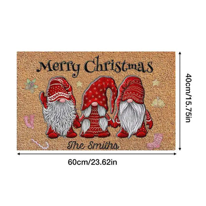 Gnome Dwarf Christmas Doormat Welcome Sign Carpet Front Porch Rug Santa Claus Door Mat Christmas Home Decorations 40x60x0.7cm