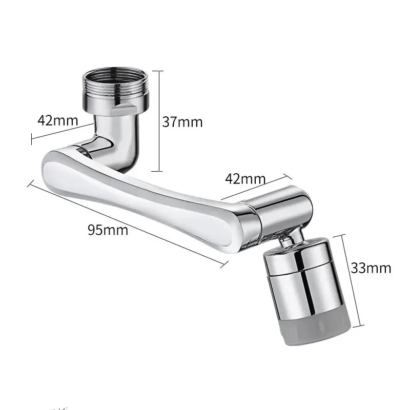 1080° Rotatable Extension Faucet Sprayer Head Water Tap Nozzle Universal Bathroom Tap Extend Adapter Aerator 2 Spray Modes