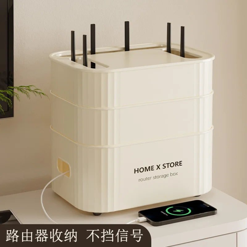 Wifi router storage box Desktop set-top box shielding box