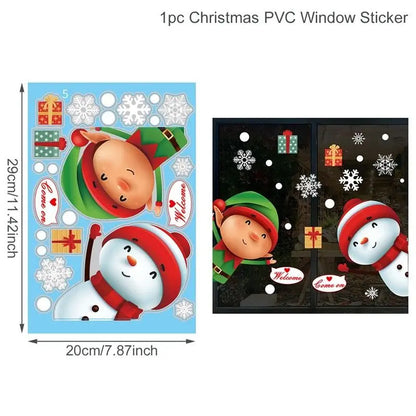 Christmas Window Stickers Christmas Wall Sticker Kids Room New Year Decoration 2025