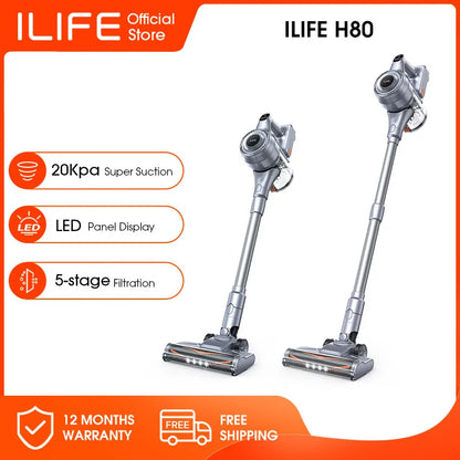 ILIFEH70/H70Plus Cordless Handheld Vacuum Cleaner Robot,21kPa Suction 1.2L Dust Cup,40Mins Time,LED Illuminate,Removable Battery