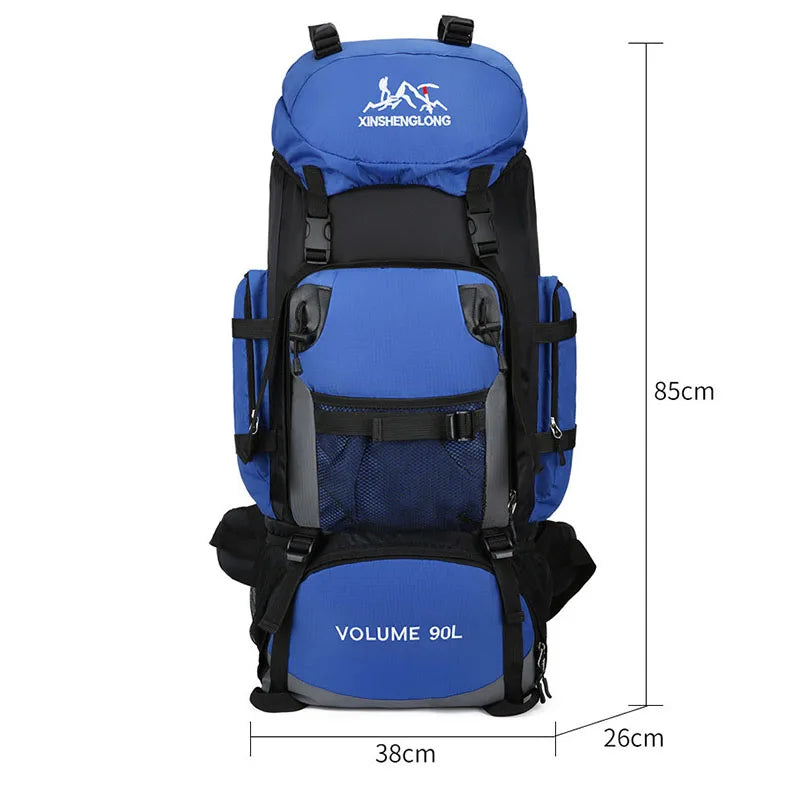 Oulylan 90-liter Camping Extra Large Large Capacity Traveling Luggage Bag with Water Splashing Prevention Backpack