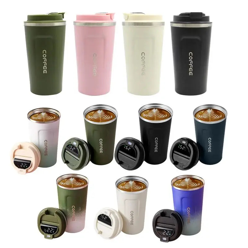 510ml Stainless Steel Vacuum Flask Thermos Coffee Mug With Intelligent Temperature Display Keep Drinks Hot For Travel School