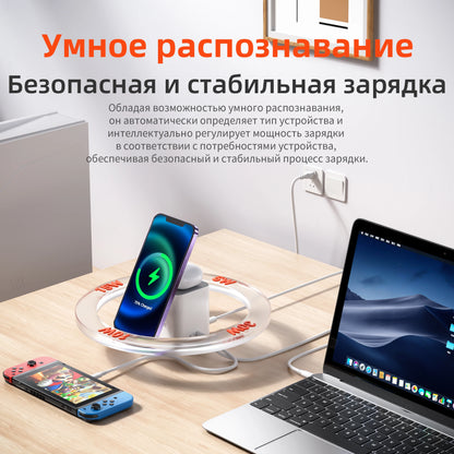 QERE Mobile Phone Magnetic Wireless Charger Station Fast Charging Safe Multi-functional Portable Foldable Mini  Wireless Charger