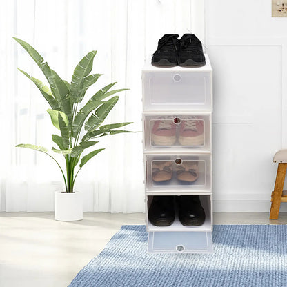 20pcs/24pcs Shoe Box Set Foldable Storage Plastic Clear Home Organizer Shoe Rack Stack Cabinet rangement chaussures