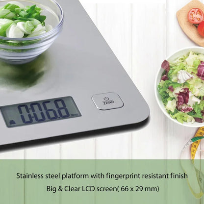 Mainstays Stainless Steel Digital Kitchen Scale, Silver