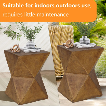 Outdoor Weight Concrete Side Table for Indoor Sofa Side Table Patios Plant Stand Accent Table Garden Stool End Table