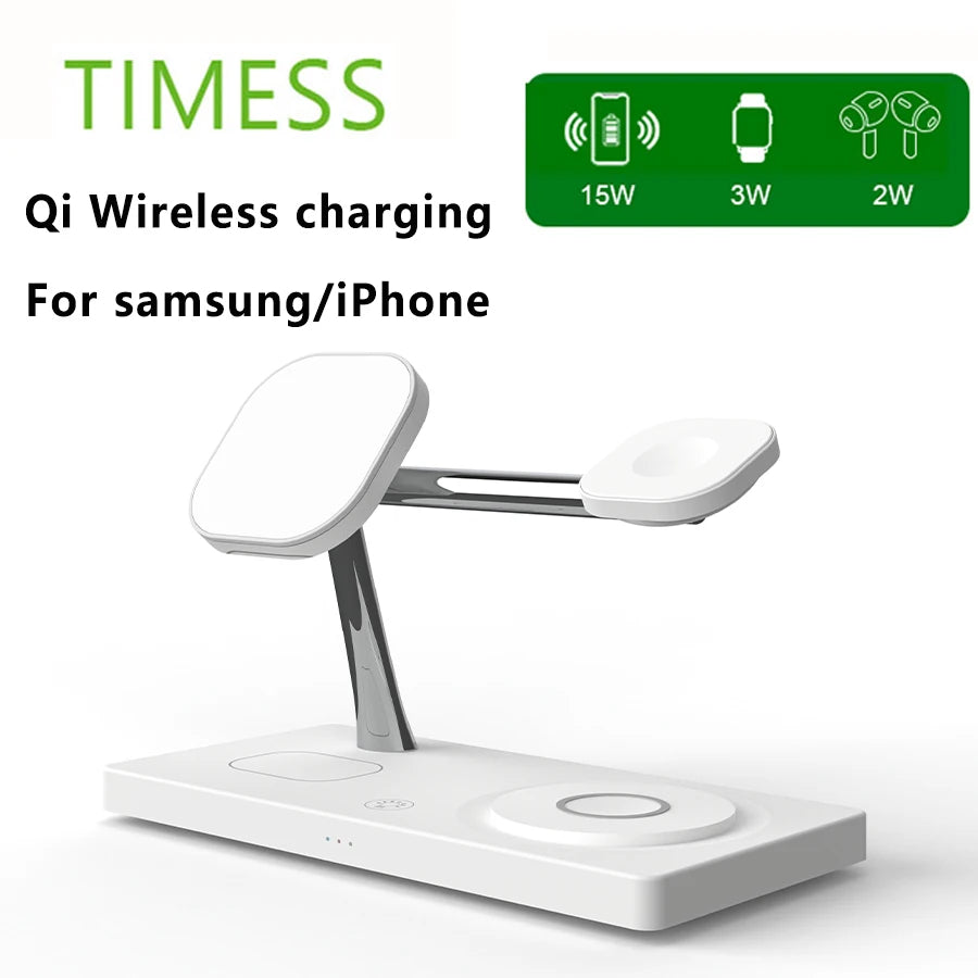 4 in 1 Qi Wireless Charger Stand For iPhone 14 13 12 Samsung Fast Charging Station for iWatch Galaxy Watch 5 4 3 Airpods Pro 2 3