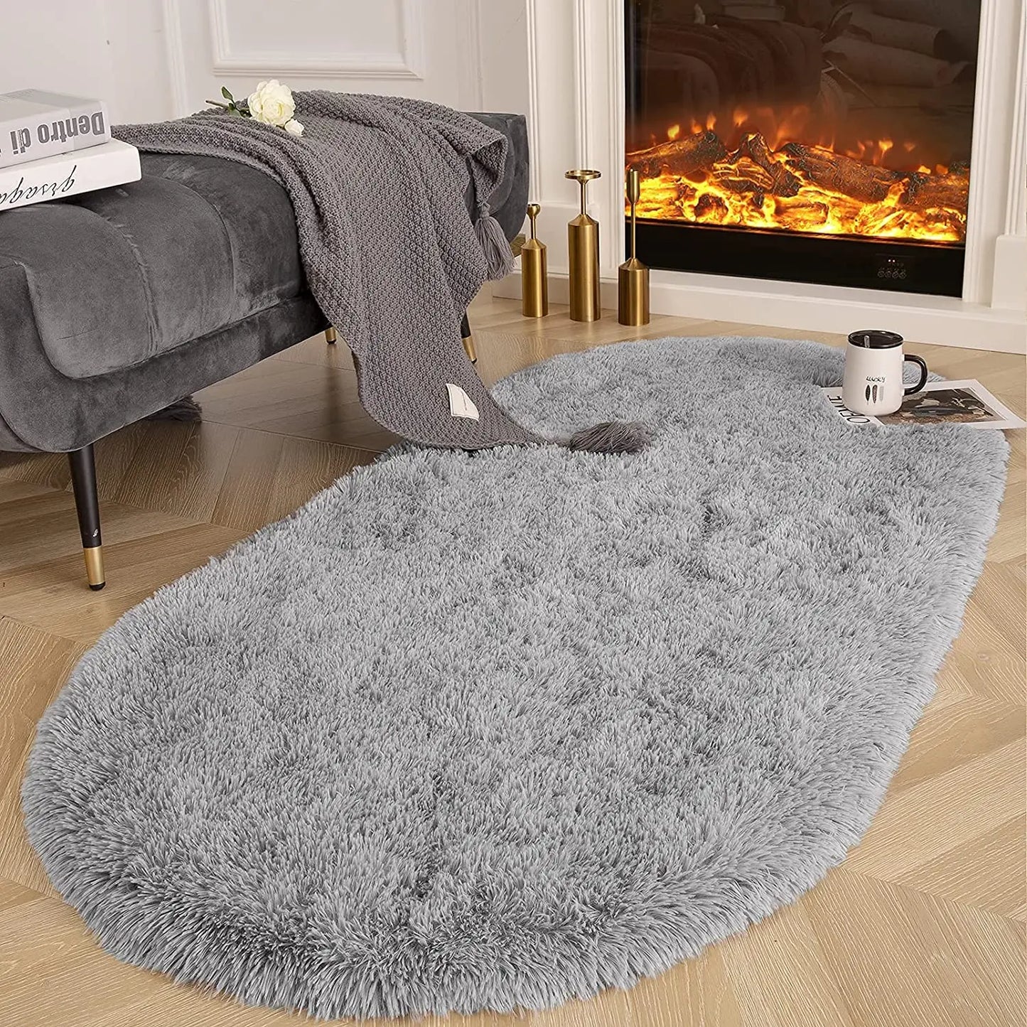 LOCHAS Oval Thick Carpet for living room Home Decor rug plush door Mat carpets for bedroom Bedside terrace Area Rugs Floor mats