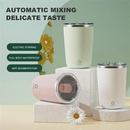 350ml Automatic Self Stirring Mug Coffee Milk Juice Mixing Cup Electric Stainless Steel Lazy Rotating Mug Magnetic Stirring Cup