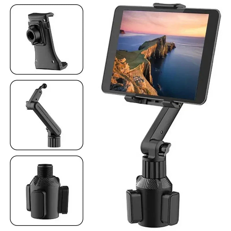 Tablet Cup Holder Mount 360 Adjustable Smartphone Holder Car 270 Tilt Bar Triangular Base Ram Mount Tablet Holder For SUVs