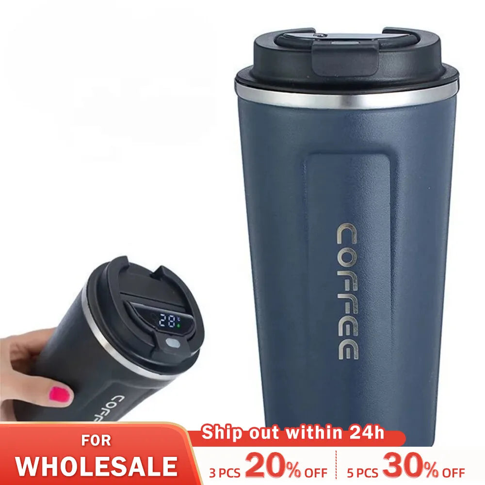 Stainless Steel Smart Coffee Tumbler Thermos Cup with Intelligent Temperature Display Portable Travel Mug 380ml 510ml