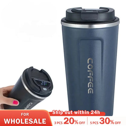 Stainless Steel Smart Coffee Tumbler Thermos Cup with Intelligent Temperature Display Portable Travel Mug 380ml 510ml