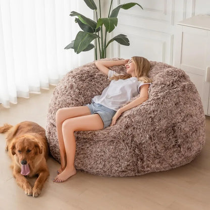 Giant Bean Bag Chair Bed for Adults, Convertible Beanbag Folds From Lazy Chair To Floor Mattress Bed, Large Floor Sofa Couch