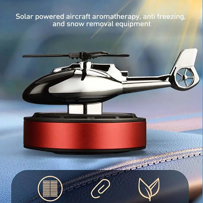 Solar Airplane Car Fragrance Diffuser Solar Powered Aroma Diffuser Solar Energy Rotate Helicopter Aromatherapy Decor For Car