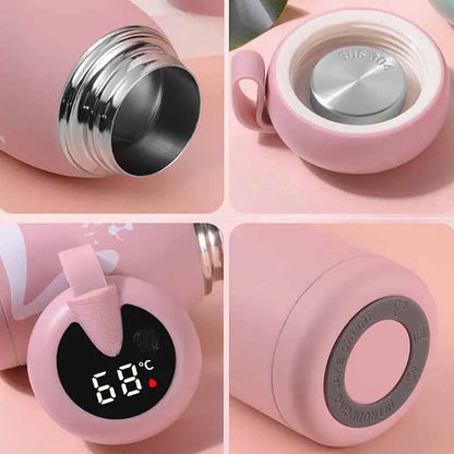 Cute Water Bottle Smart Insulation Cup Coffee Mug Temperature LED Display Vacuum Flasks Portable Insulated Tumbler 380ml Thermos