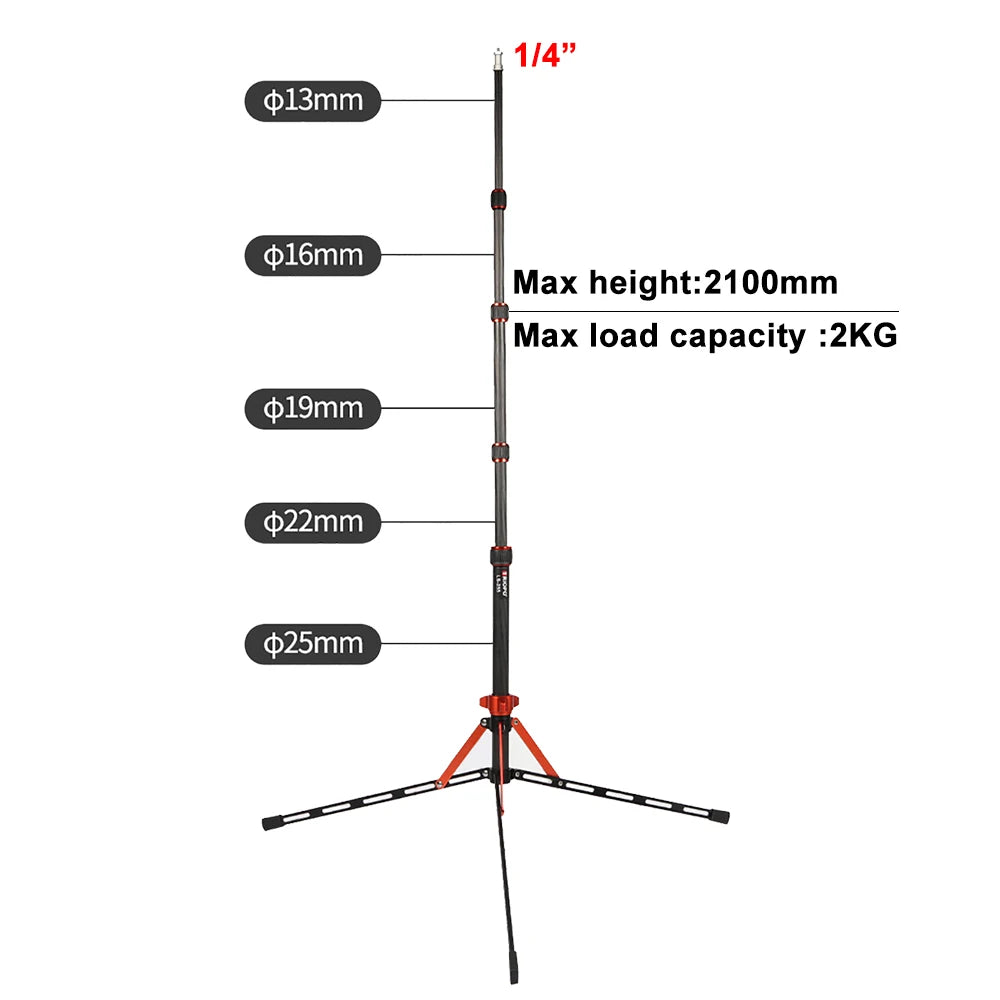 Walkingway Photography Light Stand Portable Tripod with 1/4 Screw for Softbox LED Ring Light Phone Camera Laser Level Projector