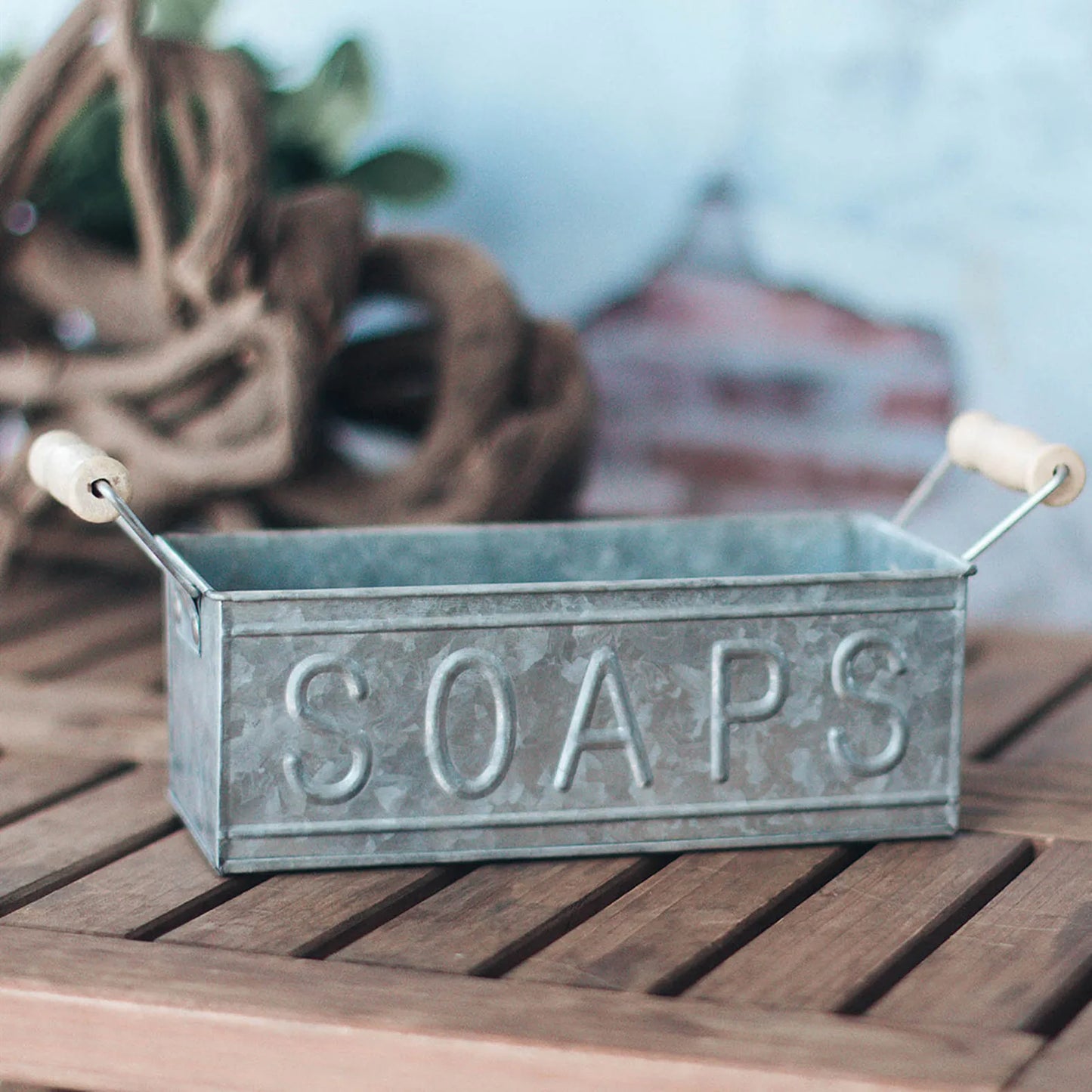 Creative Flower Pot Square Iron Sheet Soap Box Storage Container With Hendle Vintage Home Green Plants Pot Succulent Pot Tray