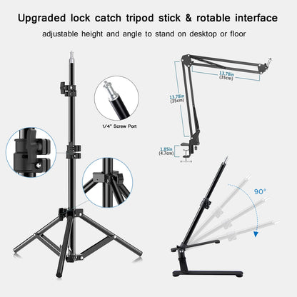 LED Fill Lamp Video Light Panel Bi-color 2700k-5700k Photography Lighting Live Stream Photo Studio Light With Stand EU Plug