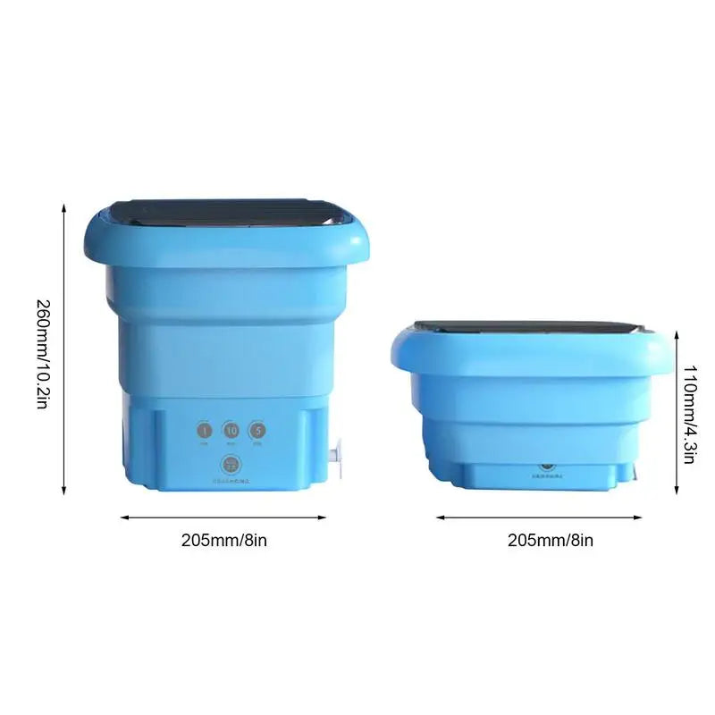 Portable Washing Machine Foldable Mini Washer With Drain Basket