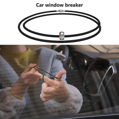 Car Window Breaker Tool Bracelet Wrist Strap Escape Tool Tungsten Carbide Bead Tempered Safety Glass Crusher For Men Women Car