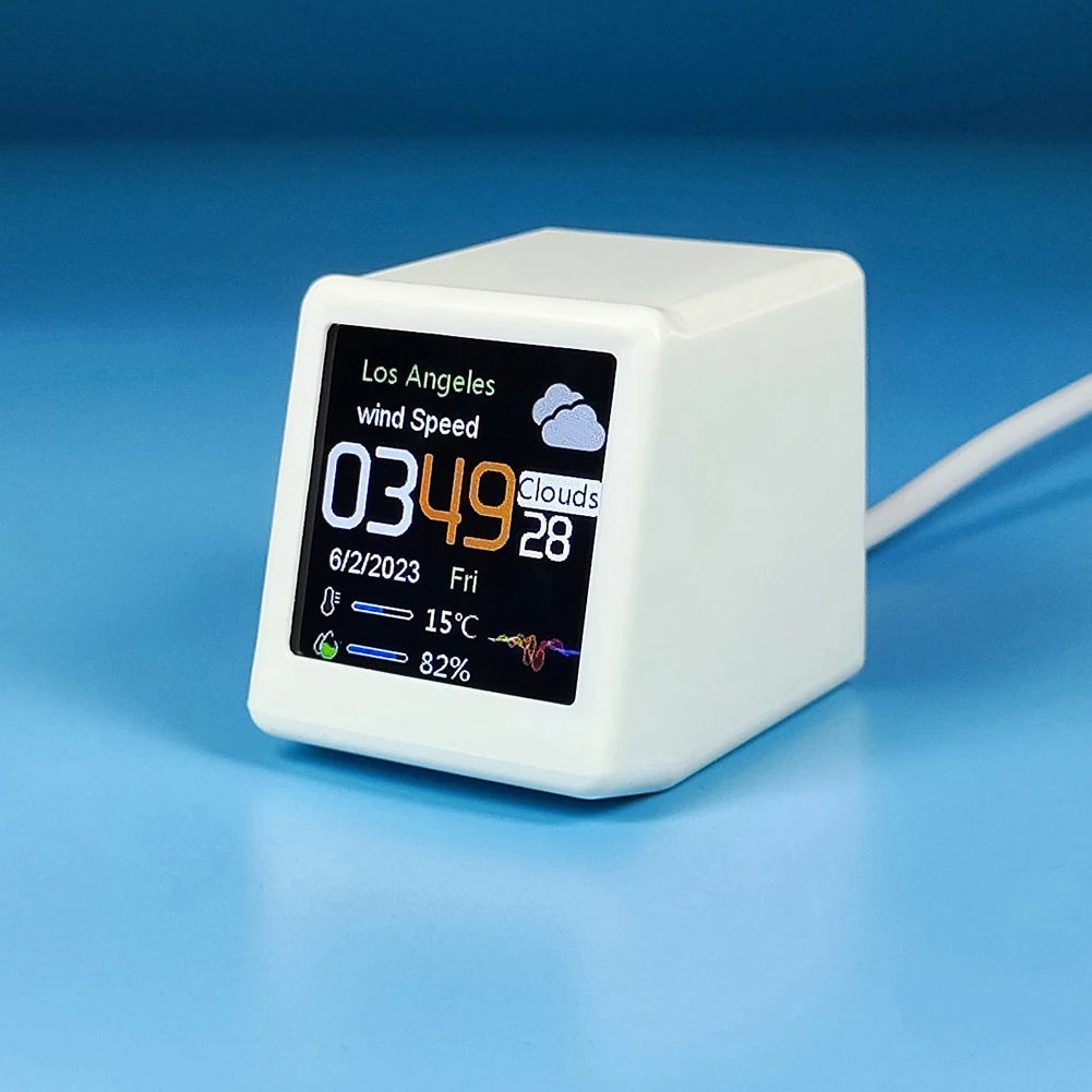 WiFi Clock Smart Weather Station Clock Shows Temperature Humidity Date Time Smart Weather Station for Home Office