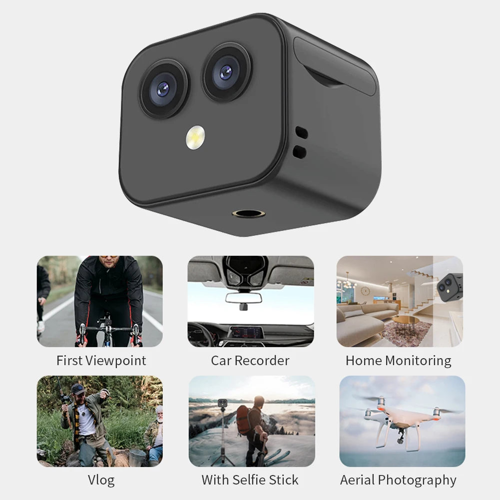 Smart Video Camera Night Vision Surveillance Camera USB Rechargeable Security Monitoring Camera Remote Viewing for Home Office