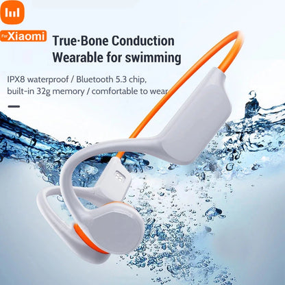 For Xiaomi Fashion Bone Conduction Bluetooth Earphone X7 Wireless IPX8 Swimming Headphones MP3 IP68 32GB Waterproof Headset