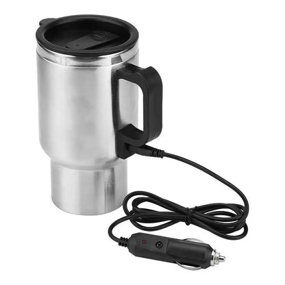 12V 450ml USB Electric Heating Car Kettle Camping Travel Kettle Water Coffee Milk Thermal Mug Auto Heating Cup Stainless Steel