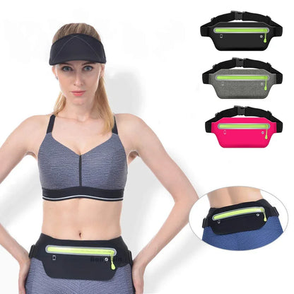 Outdoor fitness ultra-thin mobile phone waist bag elastic sports running bag waterproof close-fitting coin card holder belt bag