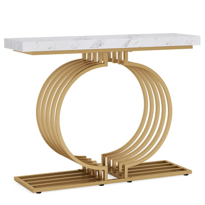 Tribesigns Modern Console Table with Gold Base，40 inch Geometric Entryway Sofa Table Narrow Long