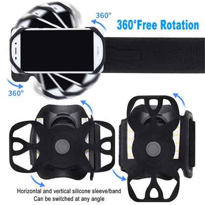 Running Armband Wristband Bracke 360 ° Rotatable Phone Holder Suitable For 4-7-inch Smartphones Card Pocket For Running Bicycles