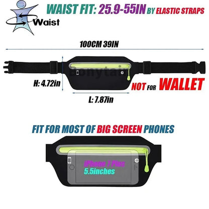 Outdoor fitness ultra-thin mobile phone waist bag elastic sports running bag waterproof close-fitting coin card holder belt bag