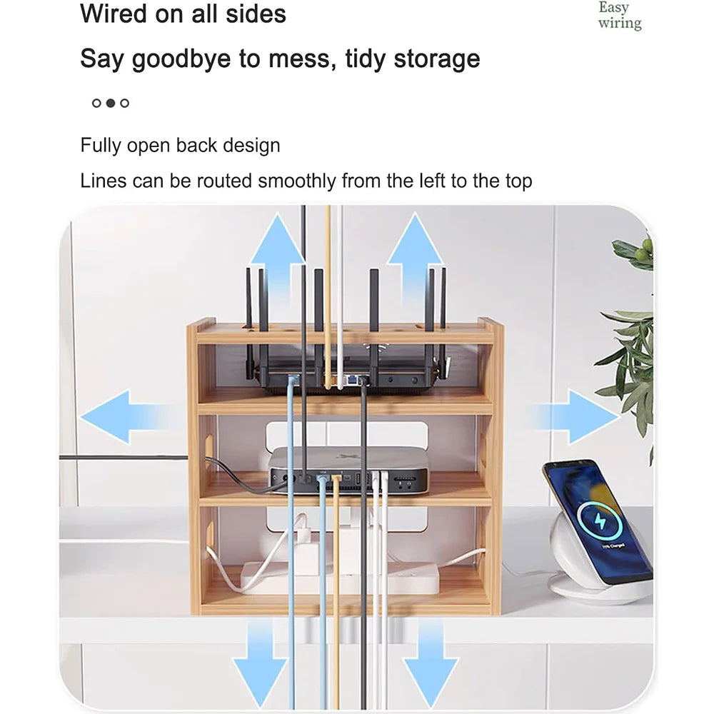 Wooden WiFi Router Storage Box/ Router Shelf