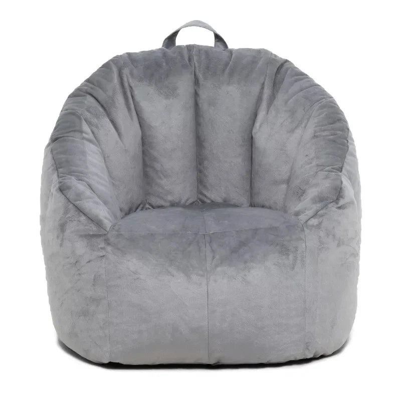 Bean Bag Chair, Plush, Kids and Teens, 2.5ft, Gray