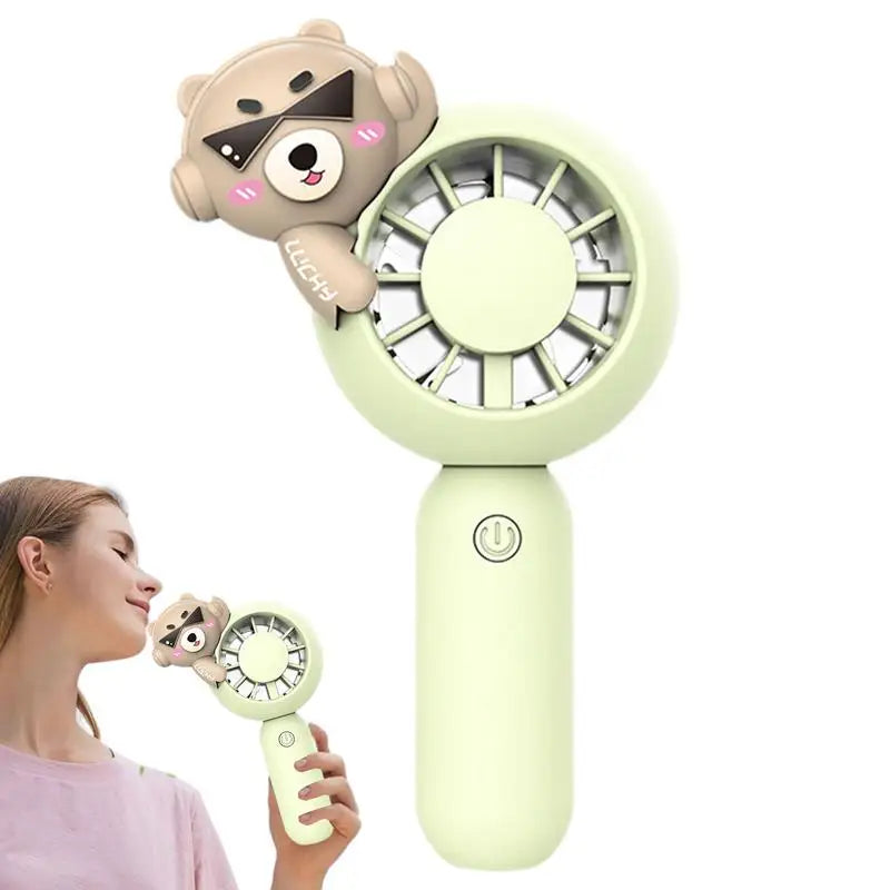 Mini Handheld Fan 3 Speed Adjustable Bear Rechargeable Fan