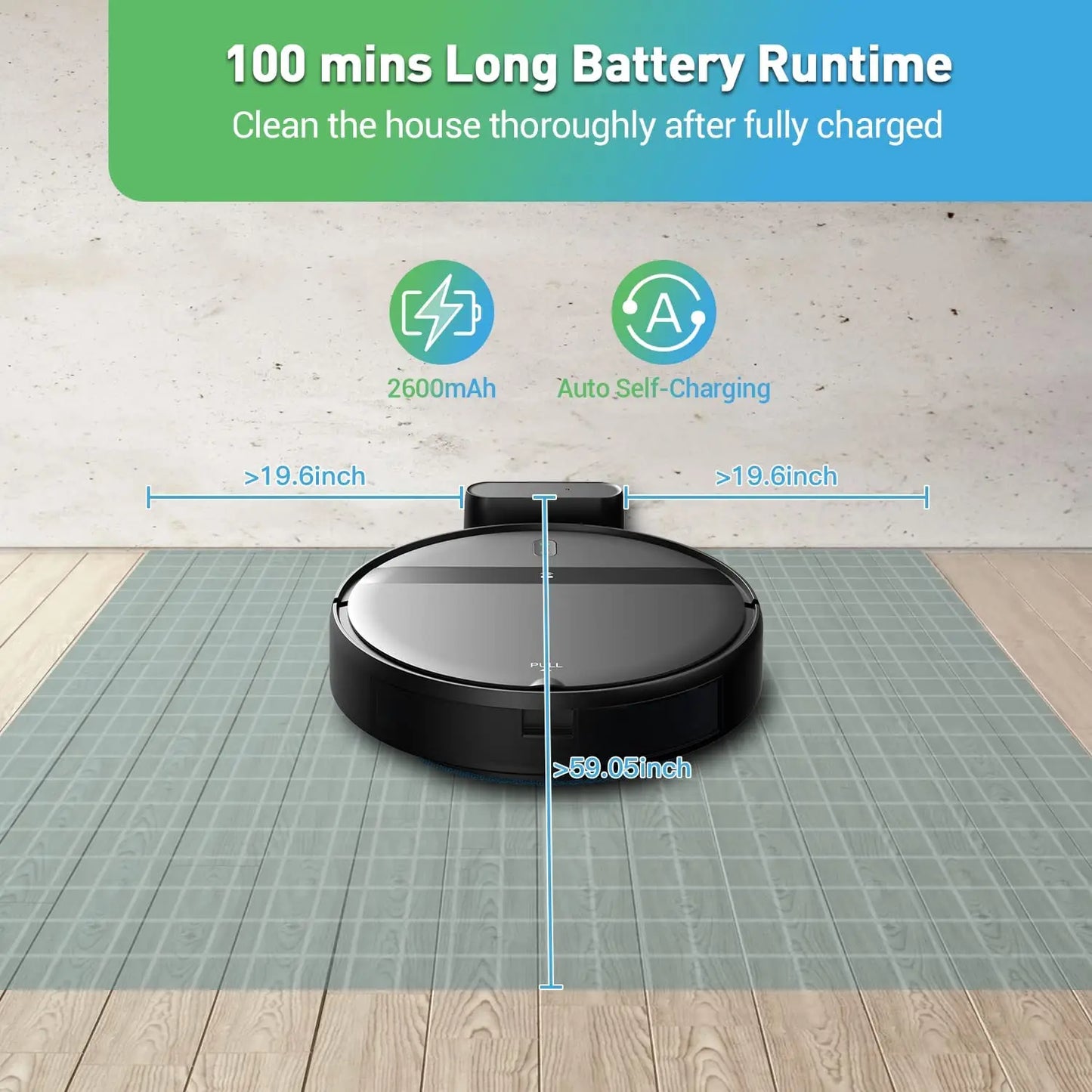 GOOVI G20 Robot Vacuum Cleaner 4500Pa Strong Suction 2500mAh Battery 3in1 Mopping Sweeping Suction Smart Home Support Wifi/alexa