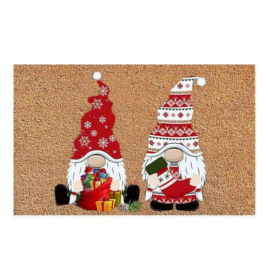 Christmas Door Mat Non-slip Gnome Welcome Entryway Floor Rug Home Festive Atmosphere Floor Decoration for Indoor Outdoor